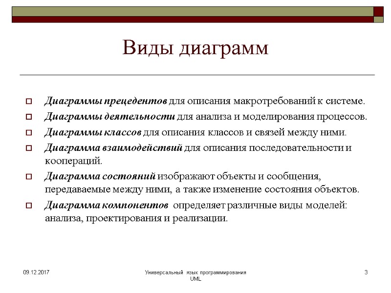 Виды диаграмм Диаграммы прецедентов для описания макротребований к системе. Диаграммы деятельности для анализа и